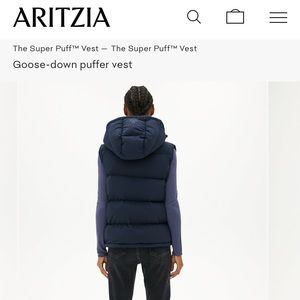 Aritzia Super Puff Down Vest XS Navy